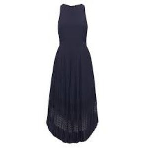 Banana Republic Laser-Cut Curved-Hem Midi Dress